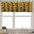 thumbnail image 2 of Ambesonne Summer Tones Valance & Curtain 3 Pcs Set, Cottagecore Sunflowers, 55"x24", Mustard Reseda Green, 2 of 7