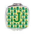 thumbnail image 1 of Carolines Treasures CJ1069-JSCM Lettre J Football Vert & Or Miroir Compact, 1 of 1