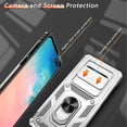 thumbnail image 4 of for Samsung Galaxy S10 Plus Case with HD Screen Protector, Build in 360° Rotating Ring Kickstand [Military Grade] Protective Case for Galaxy S10 Plus, Silver, 4 of 13
