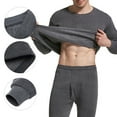 thumbnail image 4 of 2Pcs/Set Thermal Underwear for Men Ultra Soft Long Johns Fleece Lined Warm Base Layer Mens Thermals top and Bottom Set of 2, 4 of 8
