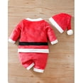 thumbnail image 4 of WIBACKER My First Christmas Baby Boy Girl Santa Claus Costume Velvet Long Sleeve Romper with Hat Xmas Party Cosplay Set, 4 of 9