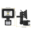 thumbnail image 1 of Proyector de exterior LED con sensor de movimiento, proyector de exterior, camino de jardín, patio, luz de seguridad de garaje, 10W, 1 of 2