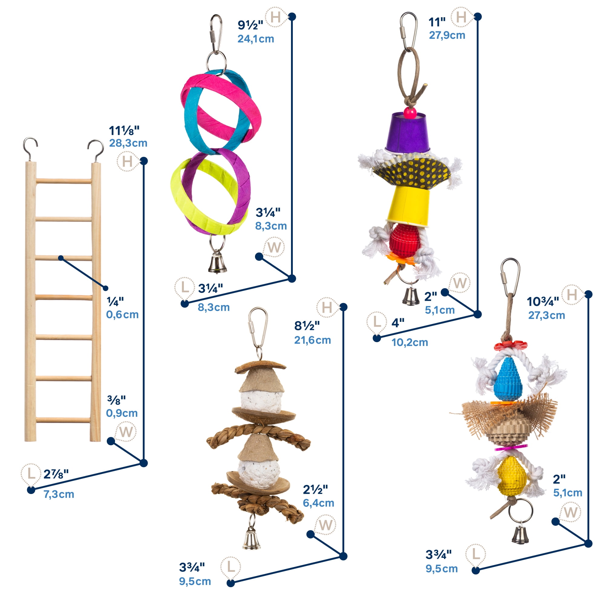 Prevue Pet Products Bells & Bites 5 Piece Bird Toy Bundle