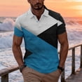 thumbnail image 1 of Ceisia Men's Summer Casual Geometric Color Block Mesh Short Sleeve Lapel Shirt Multicolor S Gifts, 1 of 7