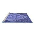 thumbnail image 2 of Ahgly Company Machine Washable Indoor Rectangle Medallion Blue Traditional Area Rugs, 7' x 9', 2 of 4