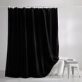 thumbnail image 3 of Black Shower Curtains for Bathroom, Farmhouse Solid Black Color Modern Art Waterproof Fabric Shower Curtain, Decorative Bathroom Curtain for Bathtub, 72"x78" , No Hooks Included, 3 of 9