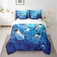 thumbnail image 2 of Manfei 3D Kawaii Penguin Bedding Comforter Set 7-Piece for Kid, Antarctic Sealife King Bedding Sets, Cute Cartoon Animal Bed Sheets, Lightweight Room Decor, 2 of 7