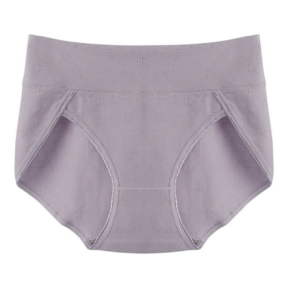 Daznico Womens Underwear - Breathable Women's Briefs Pure Cotton Crotch Belly Lift Belly Lift High Waist Plus Size Underwear - Panties for Women,Color:Purple,Size:4XL