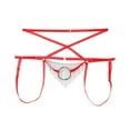 thumbnail image 3 of EOYWHK Mens V-Strings Thongs Cross Straps Tie Low Rise Underwear with Pouch, 3 of 6