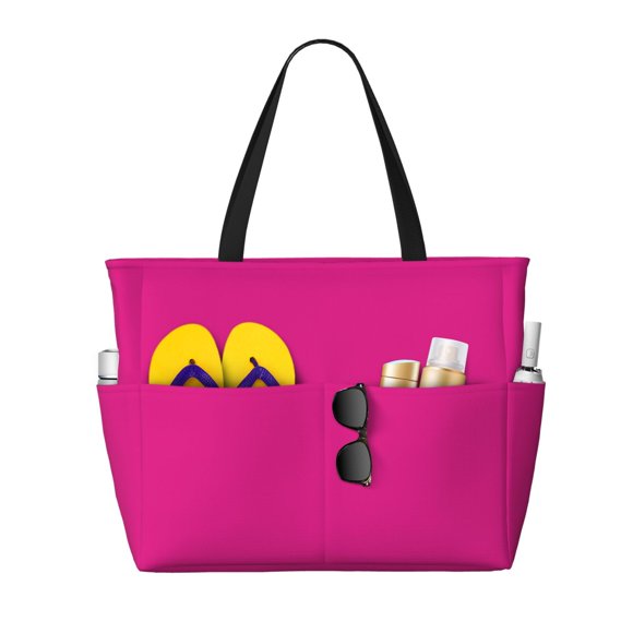 Disketp Darkmagenta Bolsa de Playa de Gran Capacidad, Bolso Impermeable y a Prueba de Arena para Mujer, Ideal para Playa, Piscina y Natación