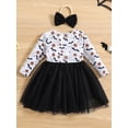 thumbnail image 3 of GXFC Little Girls Halloween Princess Dress Costume 6M 1T 2T 3T 4T 5T Kids Girls Long Sleeve Patchwork Tulle Dress with Headband Children Halloween Clothing for Children Girls, 3 of 9