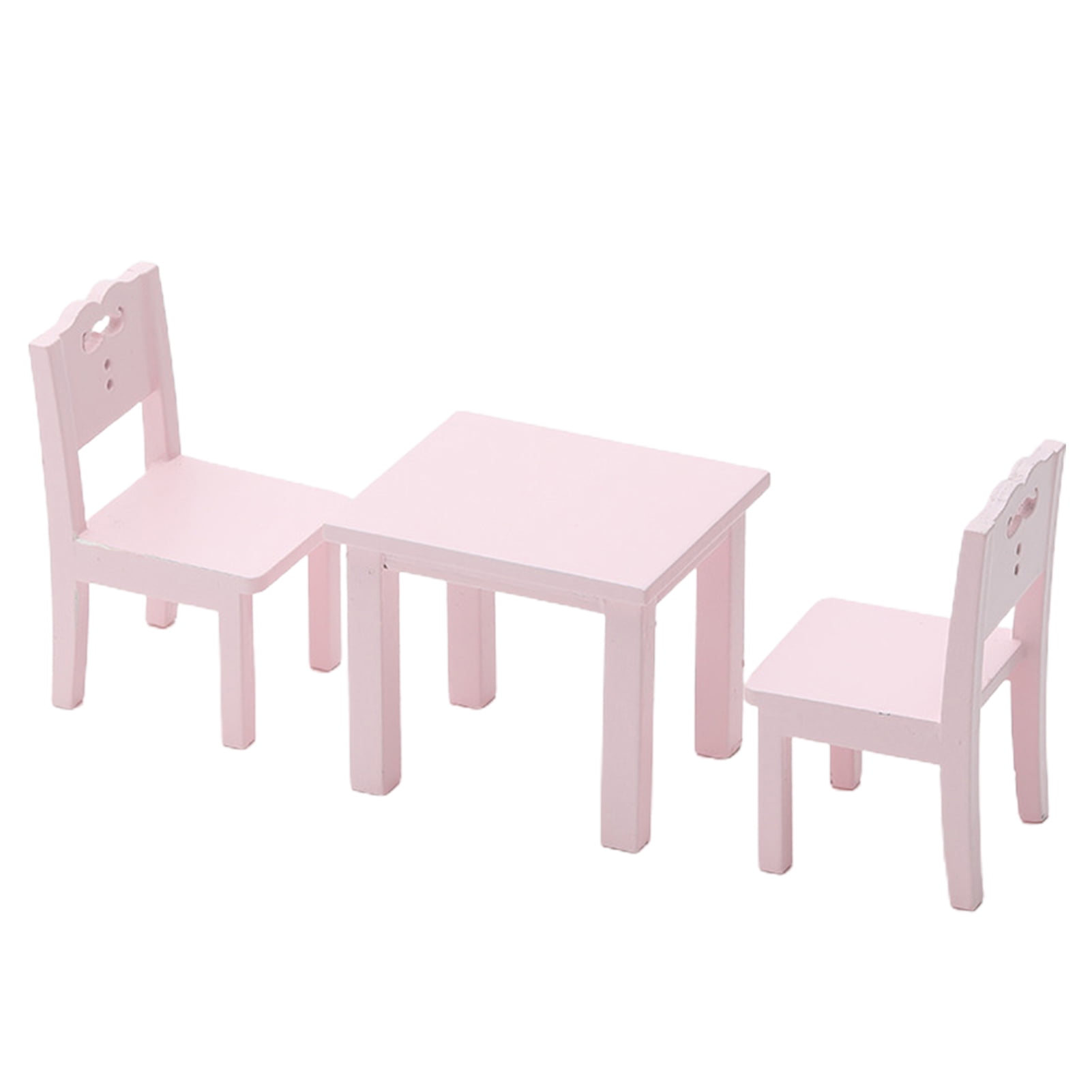 Temacd Kids Table Chair Set Mini Furniture Model Decoration Gift for 1/ ...