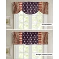 thumbnail image 4 of Tie Up Valance Curtain for Kitchen, Vintage Stripes and Stars USA Flag Wood Plank Rod Pocket Short Curtains Adjustable Tie-Up Shade Valances, Sports Window Treatment for Bathroom Living Room Bedroom, 4 of 7