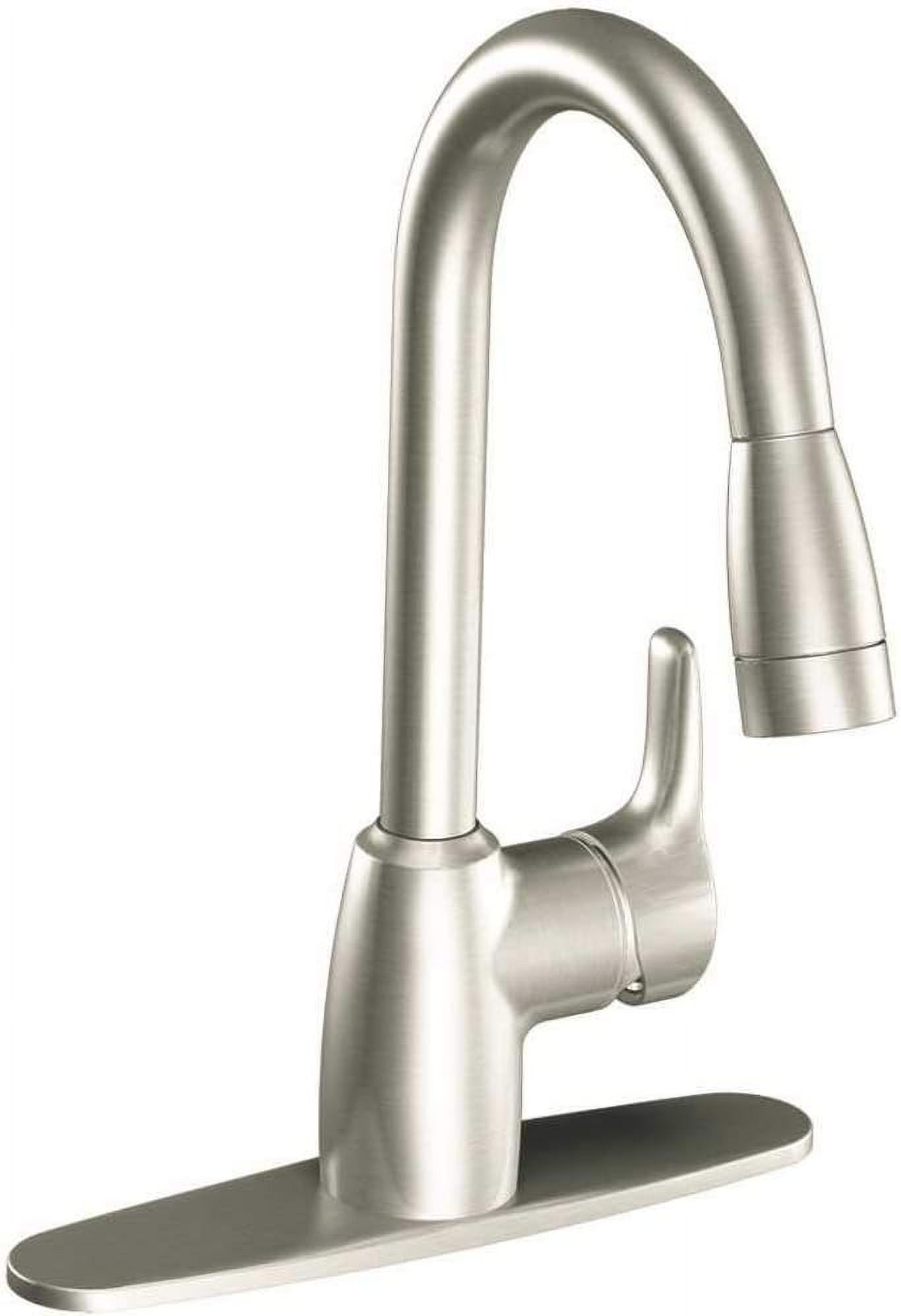 Cleveland Faucet Group Baystone One Handle Pullout Kitchen Faucet, Classic Stainless Steel, Lead Free