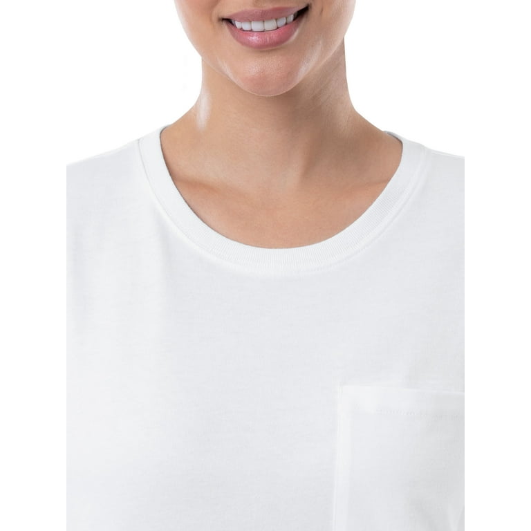 Time and Tru Women's Boyfriend Short Sleeve Pocket Tee, 2 Time and Tru Women's Boyfriend Short Sleeve Pocket Tee, 2