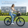 thumbnail image 4 of OwnGold Electric Bike with Basket,500W Peak Motor 20MPH 35+ Miles,432Wh Battery,26"Commuter Ebike for Adults,7-Speed,UL2849, 4 of 11