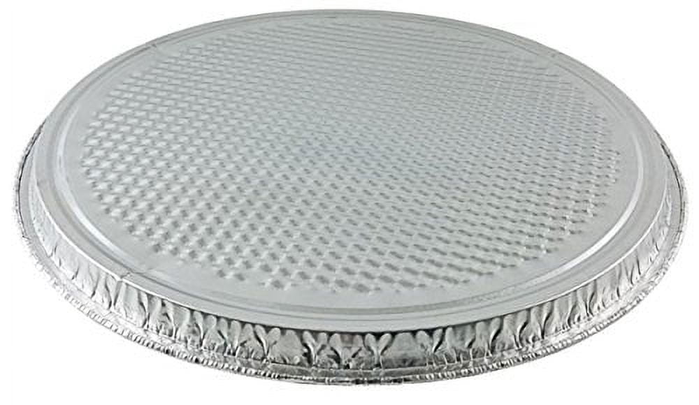 Handi-Foil 12" Aluminum Foil Pizza Pan - Disposable Waffle Bottom Baking Sheets (25)