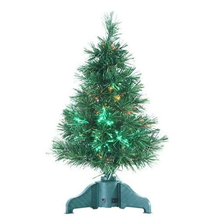 2' LED Lighted Color Changing Fiber Optic Artificial Christmas Tree