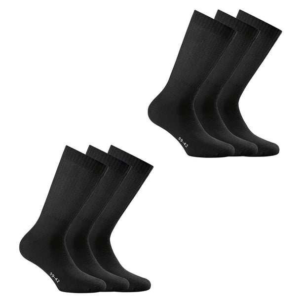 Rohner Basic Calcetines deportivos unisex, paquete de 6 - Basic Sport, monocolor Negro 35-38