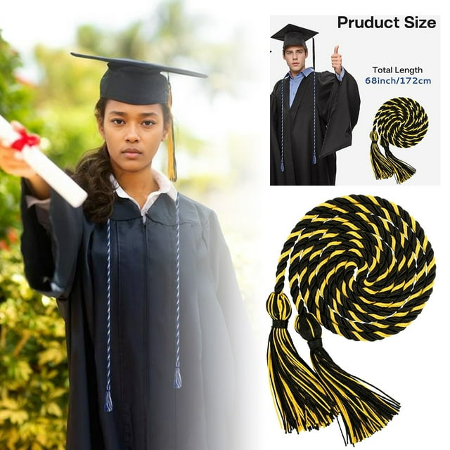 Graduation Rope Honor Rope Graduation in 2025 Graduate with Tassel Bachelor's Formal Dress Doctoral 67 Inches Long Blue and White