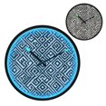 thumbnail image 2 of Indoor 12' Voice-Activated Luminous Decoration Wall Clock With LED Night Light Black&white Llines Pattern, 2 of 8