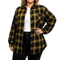 thumbnail image 3 of ClodeEU Women's Plus Size Plaid Button Down Shirt,Long Sleeve Collared Casual Oversized Shacket ,Women's L-XXXXXL, 3 of 5