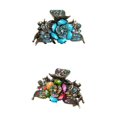 thumbnail image 1 of Pinzas para el cabello Zulema Vintage Flor Metal Antideslizante 2 Piezas, 1 of 8