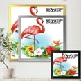 thumbnail image 4 of Designart 'Arrangement with Flamingo and Tropical Flowers' Traditional Framed Art Print, 4 of 4
