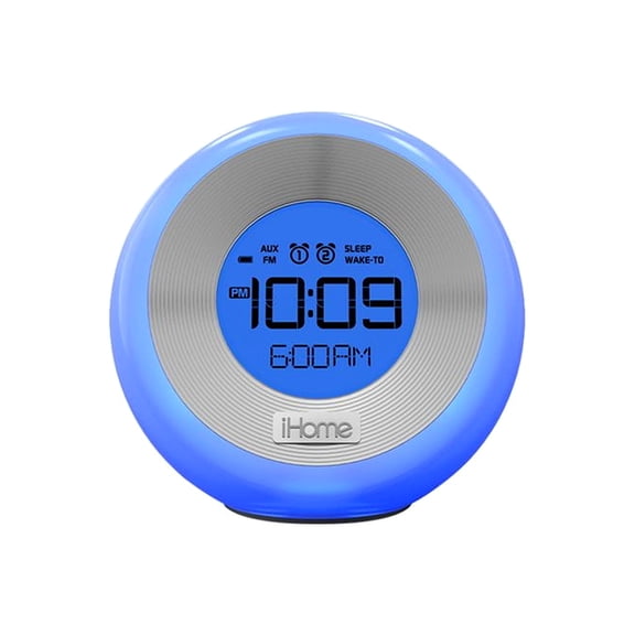 iHome IM29SC Color-Changing Dual Alarm FM Clock Radio with USB Charging