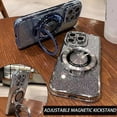 thumbnail image 5 of Dteck Magnetic Stand for iPhone 16 Pro Max Case, Compatible with Magsafe Built-in Camera Lens Protector Glitter Bling Paper & Soft TPU Diamonds Bumper Protection Cover for Women Girls,Gold, 5 of 6