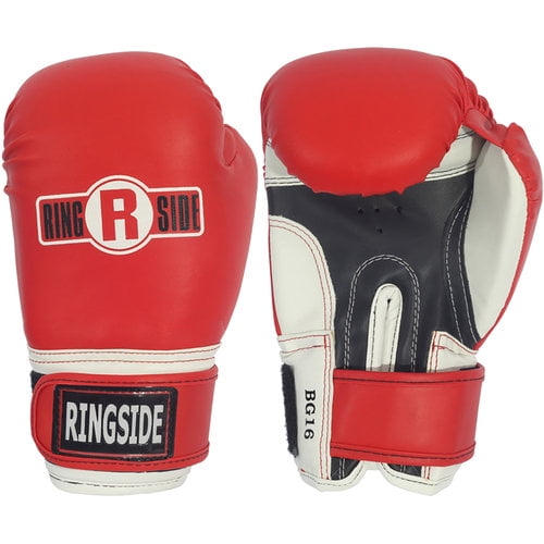 Red Silver Muay Thai Boxing Sparring Ringside Pro Fitness Boxing Gloves 