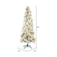 thumbnail image 2 of Vickerman 7.5' x 37" Flocked Atka Pencil Artificial Christmas tree, Warm White Dura-Lit® LED Lights, 2 of 2