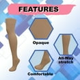 thumbnail image 4 of EMEM Apparel Women's Ladies Opaque Stretchy Nylon Over-The-Knee Thigh High Hosiery Stockings Trouser Socks Tights, 2-Pairs Nude, 4 of 5