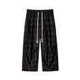 thumbnail image 4 of ZVNAΖH Mens Below Knee 3/4 Pant Summer Casual Check Drawstring Elastic Waist Capris Pants Loungewear, 4 of 9