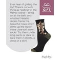thumbnail image 7 of MeMoi Gilded Roses Metallic Floral Cotton Blend Crew Socks - Womens - Female, One Size, Black, 7 of 7