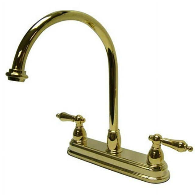 Kingston Brass Kb3742Al 8 Inch Center Kitchen Faucet Without Sprayer - Polished Brass Finish