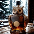 thumbnail image 6 of Whiskey Bottle,6.8 Oz Owl Shaped Clear Glass Wine Bottle | Stylish Liquor Storage Vessel for Men Dad Husband | Whiskey Decanter for Holiday Wine Gifts, 6 of 9