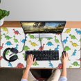 thumbnail image 4 of Long Mouse Pads for Desk,White Cartoon Dinosaurs Pattern Desk Mats on Top Of Desks, Desk Mouse Pad Extra Large with 3mm Non-Slip Base and Stitched Edge for Gaming,Office,Work,Home 47.3"x23.6", 4 of 6
