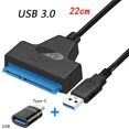thumbnail image 1 of Cable USB 3,0 a SATA Adaptador de disco duro USB a SATA III de hasta 6 Gbps para disco duro HDD SSD externo de 2,5 pulgadas 22 pines Sata III, 1 of 5