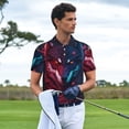 thumbnail image 3 of Rateoe Cool Wolf Head Pattern Men's Short Sleeve Polo Shirts, Golf Polo Shirts Short Sleeve Performance Moisture Wicking Dry-3X-Large, 3 of 6