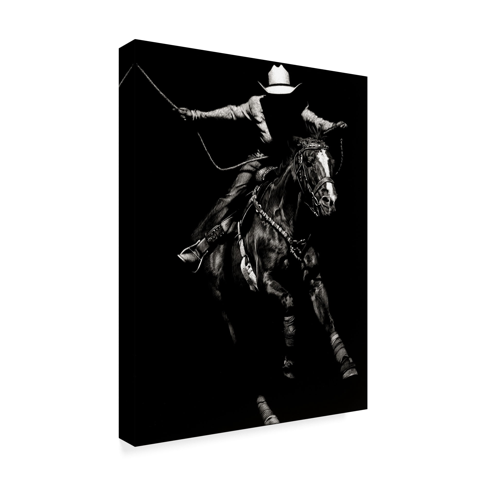 Trademark Fine Art 'Scratchboard Rodeo III' Canvas Art by Julie T. Chapman