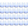 thumbnail image 1 of Paquete de 24 velas LED sin llama para velas de té – Velas falsas electrónicas de color blanco frío y estable con pilas – Decoraciones para celebración de festivales (blanco), 1 of 5