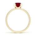 thumbnail image 2 of ANGARA Natural Semi Bezel-Set 1 ct Ruby Solitaire Engagement Ring in 14K Yellow Gold for Women (Size-6mm) | July Birthstone, Birthday, Anniversary, Jewelry Gift for Women | Natural Ruby Ring, 2 of 9