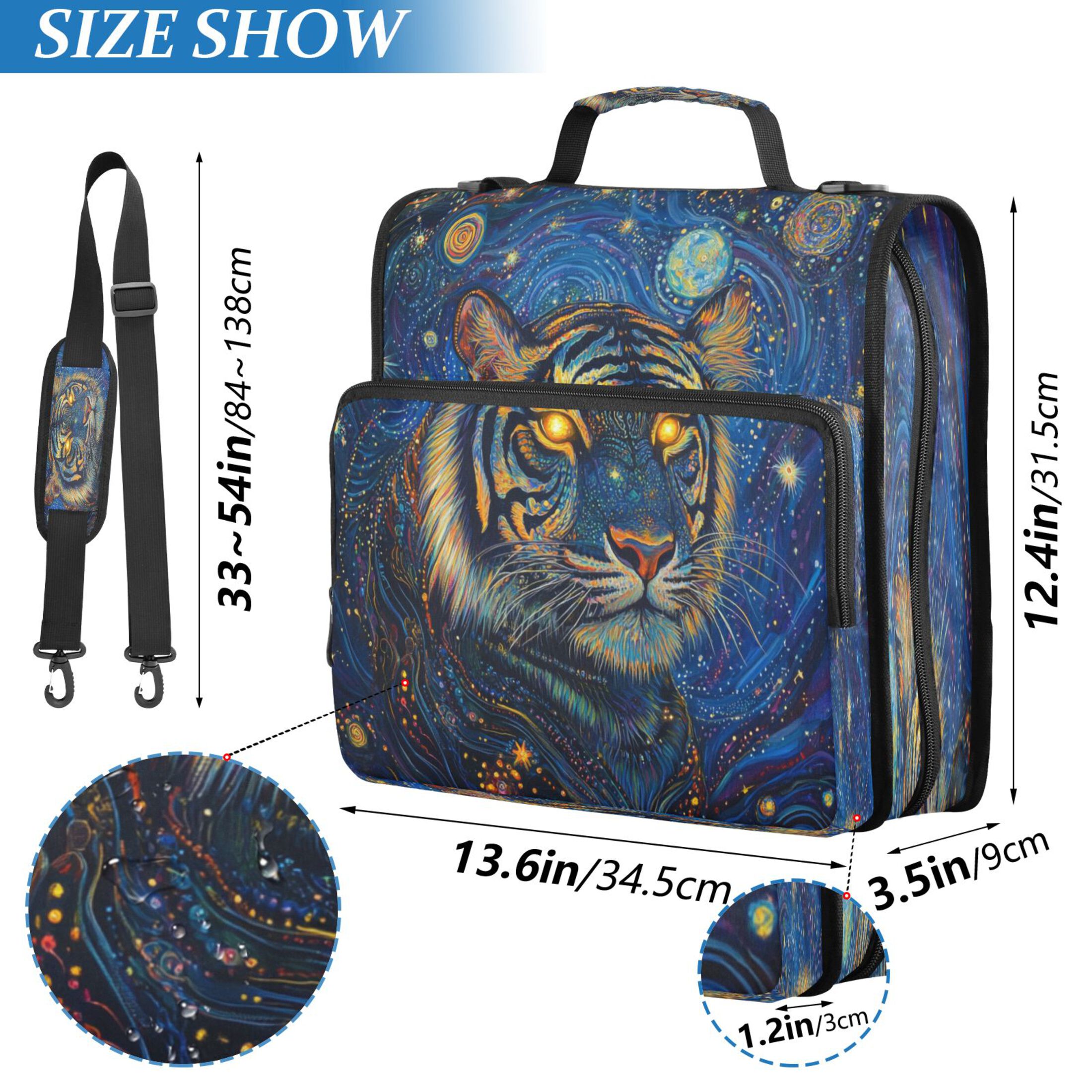 YAZAOO Zipper Binder trapper keeper Documents Organized Design Starlit Predator Printed