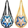 thumbnail image 3 of Sonducket Bolsa de pelota de malla de 2 piezas, soporte de fútbol, bolsa de fútbol, portátil, reutilizable, gimnasio, Fitness, Deportes y aire libre Negro y amarillo, 3 of 6