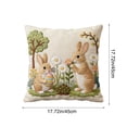 thumbnail image 3 of Seyotauo Easter Embroidery Pillow Cover Cute Decorative Throw Pillowcase Soft Short Lint for Sofa Bed Living Room Home Decor Spring Floral Accent, 3 of 6