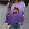 thumbnail image 2 of VJATTWR Mes Articles Chandail en Molleton de Noël pour Femmes Automne et Hiver Flocon de Neige Rouge Verre Dégradé Imprimé Col Rond Épaule Manches Longues Décontracté Sport Chandail en Molleton Get it Fast, 2 of 4