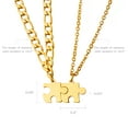 thumbnail image 4 of Anavia Tiny Puzzle Piece Couple Necklace - Anniversary Gift for Boyfriend - Best Friends BFF Gift - Stainless Steel Jewelry with Gift Box - [Gold, Cable Chain for Women and Figaro Chain for Men], 4 of 6