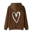 thumbnail image 4 of Vedolay Womens Fall Tops Women's Oversized Sweatshirt Basic Solid Sleeve Hooded Pullover Tops,Coffee M, 4 of 4