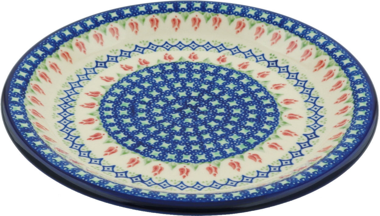 Water Tulip Polish Pottery 10 Serving Platter Plate
